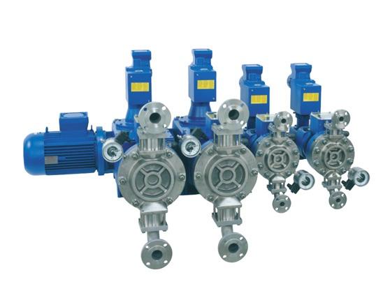 Дозирующий мембранный насос серии H4-H4-H1-H1 с индивидуальным
контролем потока