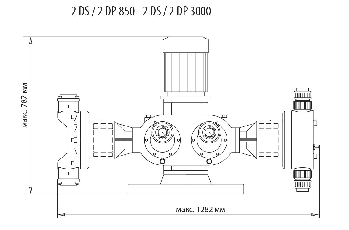 Мембранные дозирующие насосы ProCam. Размеры и технические данные привода