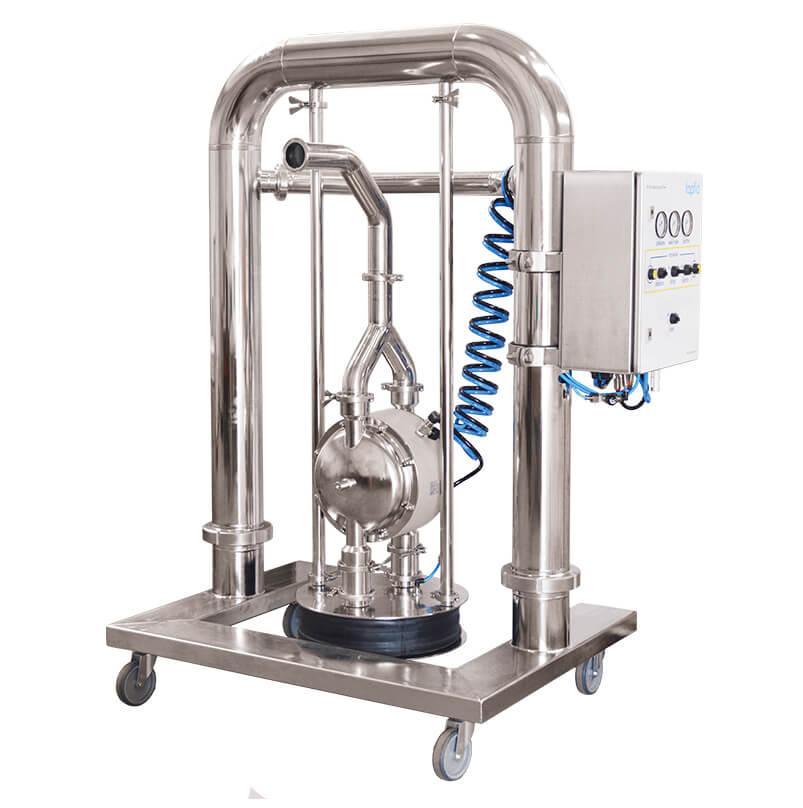 Система HVS с надувной крышкой-скребком для эффективной разгрузки отдельных бочек.